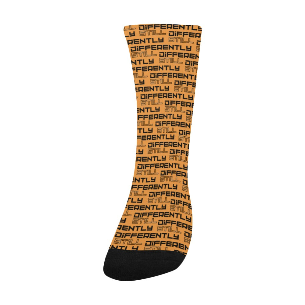 Duntalk "Differently" Kid's Basketball Socks - Orange