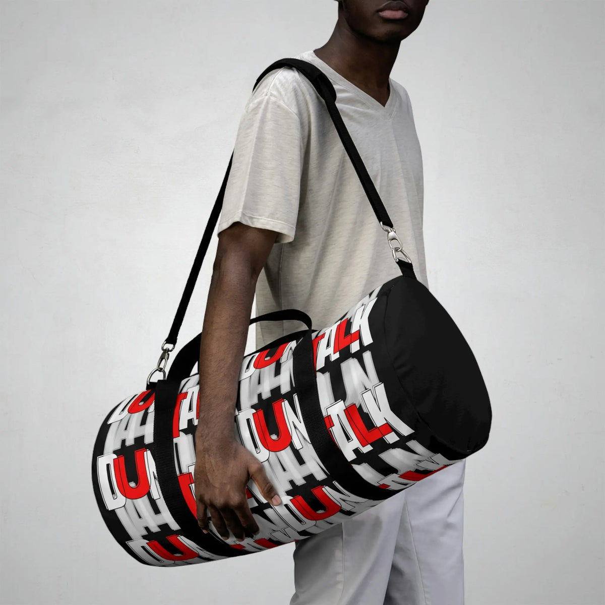 Duntalk "Signature" Canvas Duffle Bag - Red/Black Printify