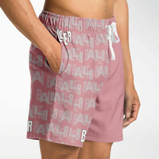 Duntalk "Baller" Basketball Mid Shorts - Pink Subliminator
