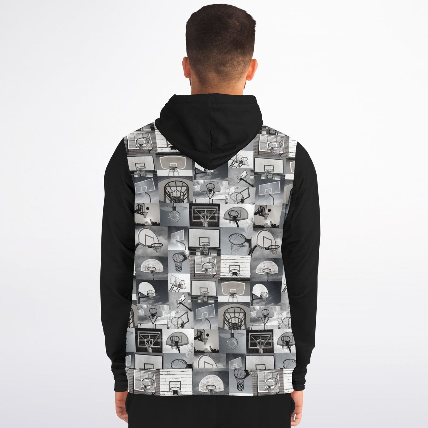 Duntalk "All Net" Basketball Athletic Zip-Up Hoodie - Black Subliminator
