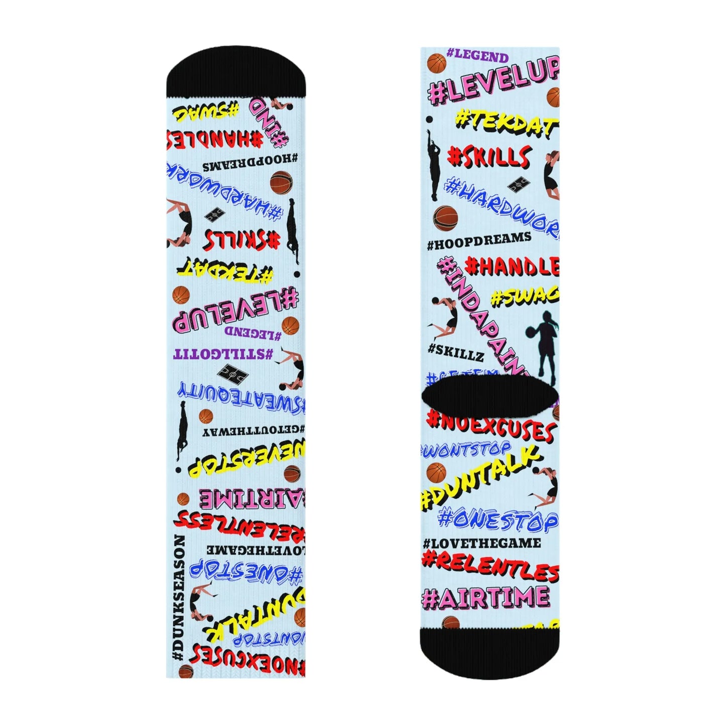 Duntalk "Hashtags" Girl's Basketball Socks - Blue