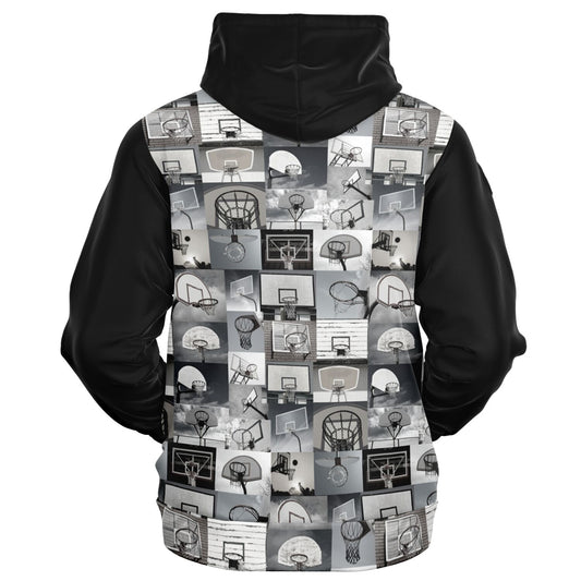 Duntalk "All Net" Basketball Athletic Zip-Up Hoodie - Black Subliminator