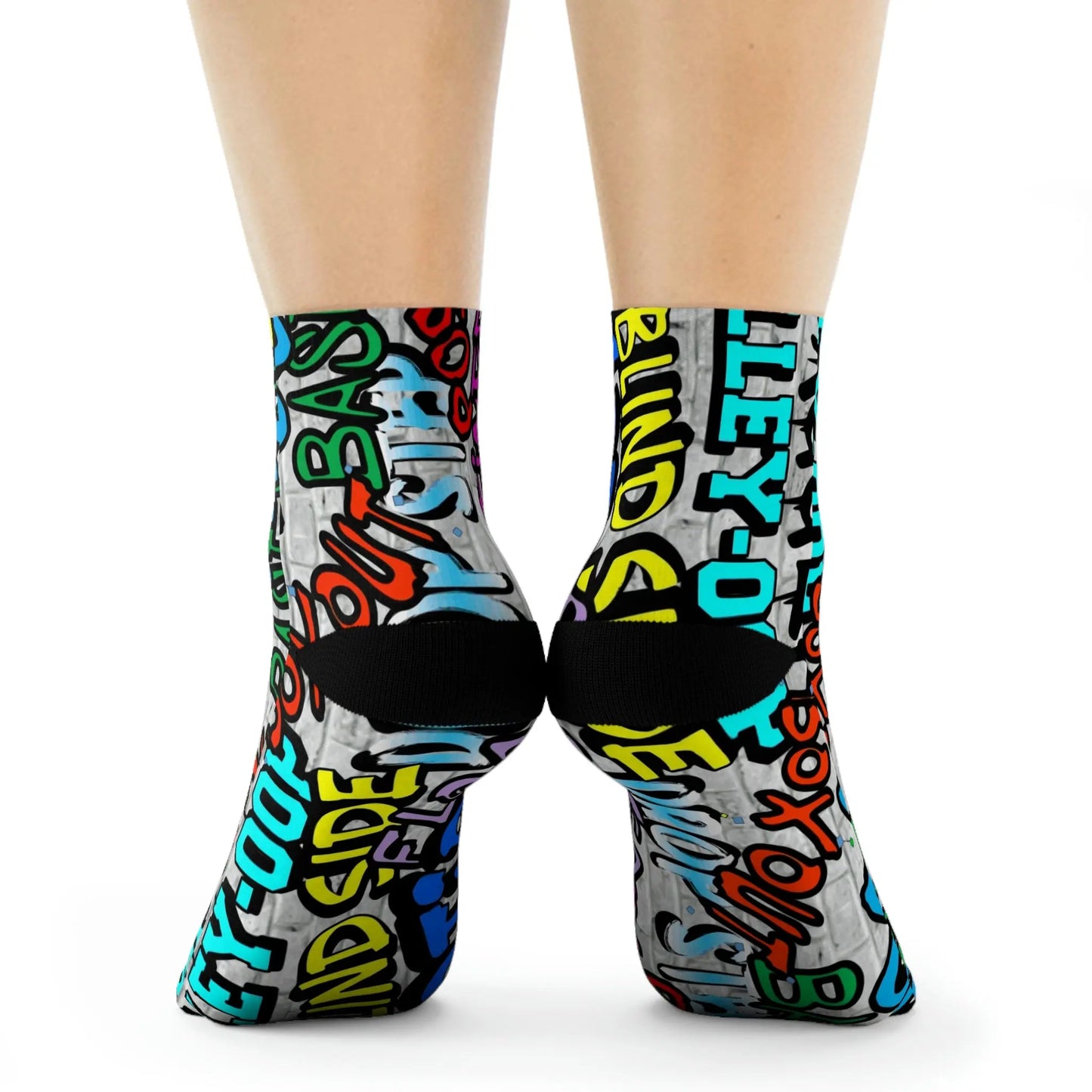 Duntalk "Ball All Day" Basketball Graffiti Crew Socks/G
