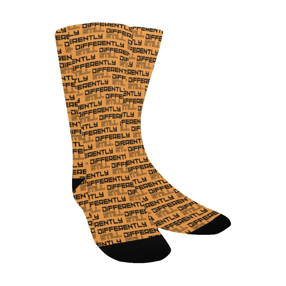 Duntalk "Differently" Kid's Basketball Socks - Orange