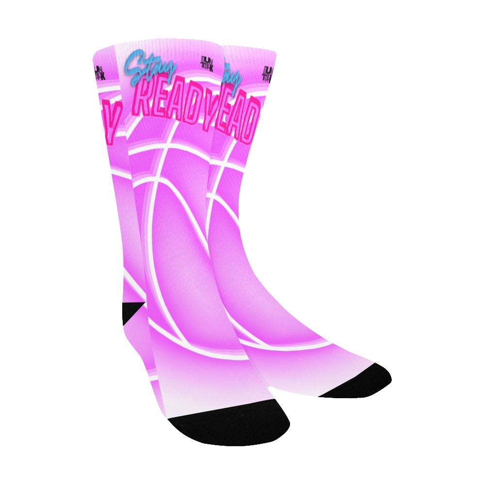 Duntalk "Glow" Kid's Basketball Socks - Stay Ready Pink