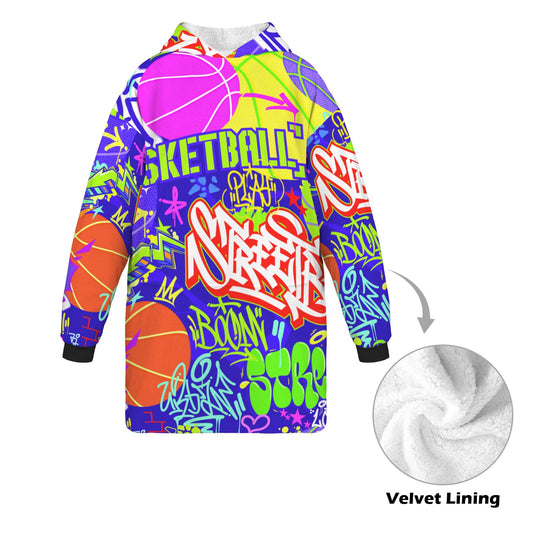 "Hustle" Basketball Hoodie Blanket