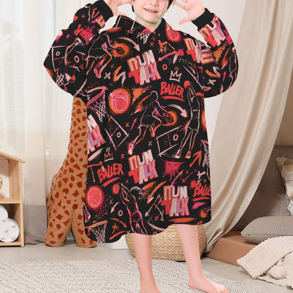 Sketchbook Blanket Hoodie - Black/Red