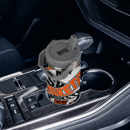 All Caps Tumbler - White/Orange