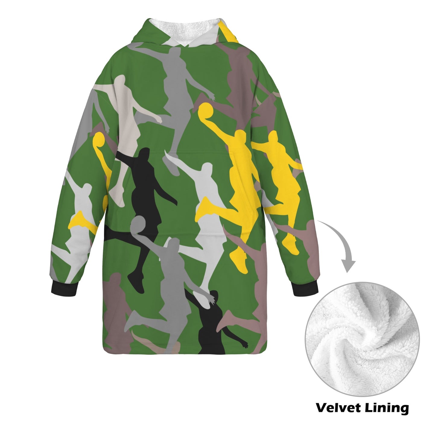 Youth Hoodie Blanket - "Head Top" Green