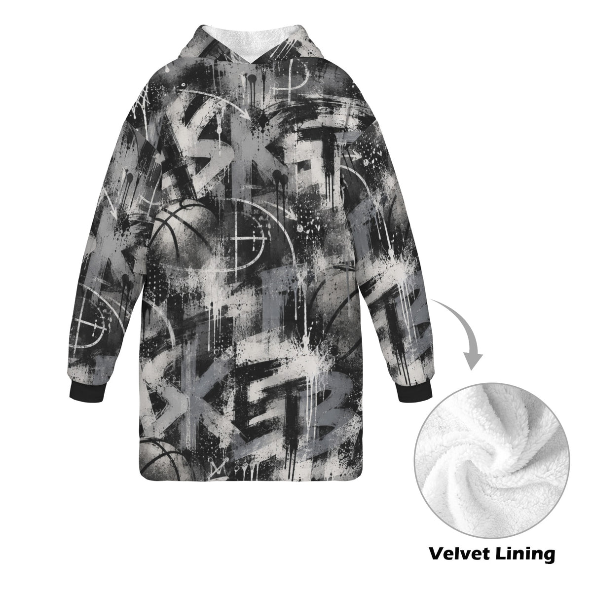 Concrete Blanket Hoodie - Grey/Black