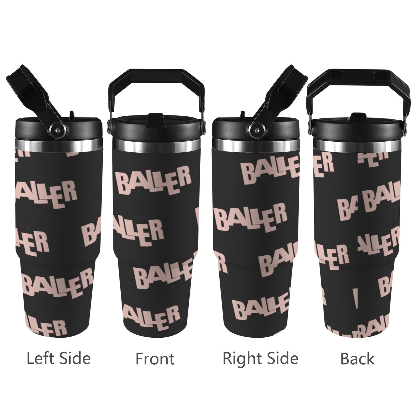 Insulated Water Bottle - Baller Black