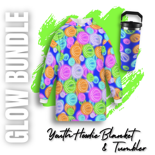 Hoodie Blanket Youth Bundle - Glow Blue