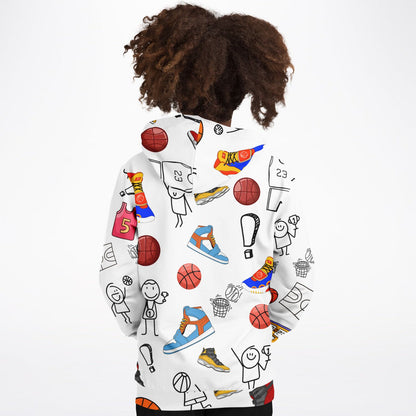 Duntalk "Streetball" Youth Basketball Hoodie - White