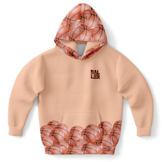 "All Net" Basketball Youth Hoodie - Clay