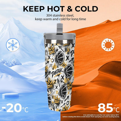 Crown Graffiti Tumbler - White/Gold