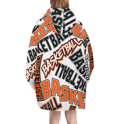 All Caps Blanket Hoodie - White/Orange