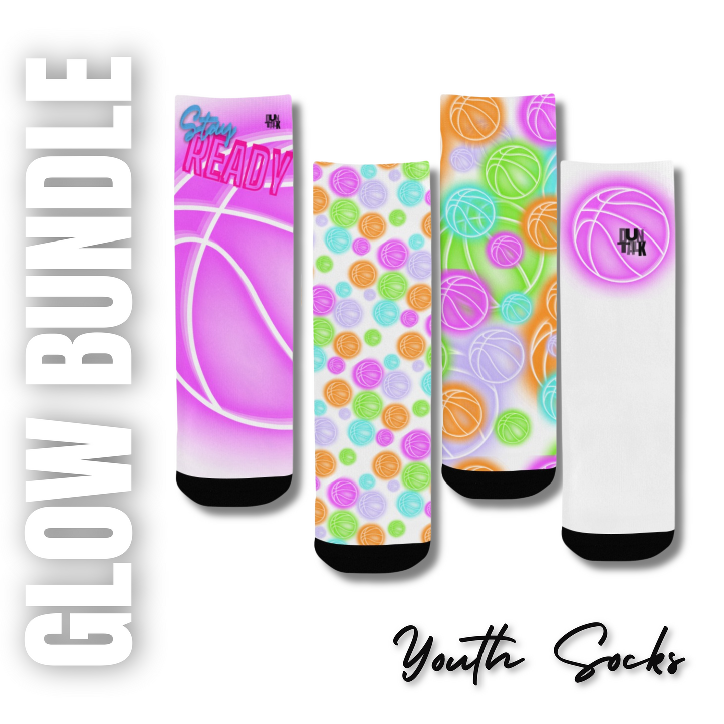 Glow Pink Youth Socks Bundle