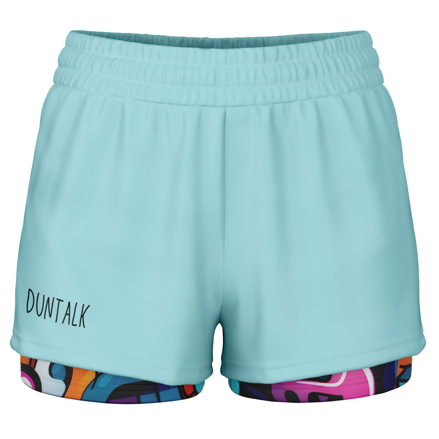 Duntalk "One Stop" Basketball Women's 2-in-1 Shorts - Blue Subliminator