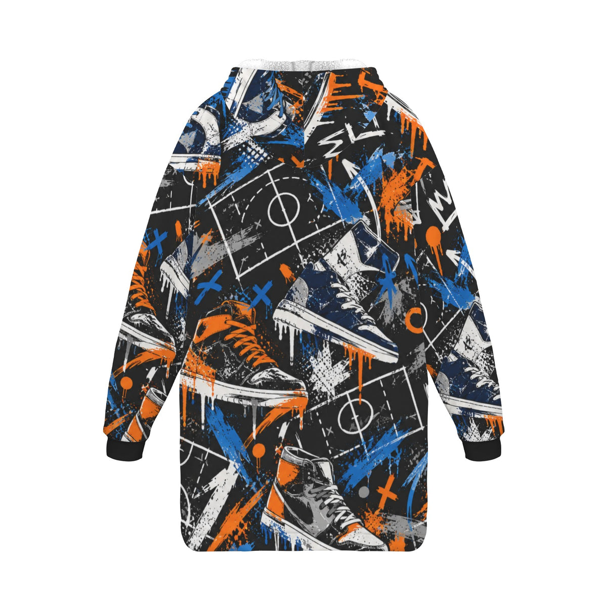 Kicks Blanket Hoodie - Black/Blue/Orange