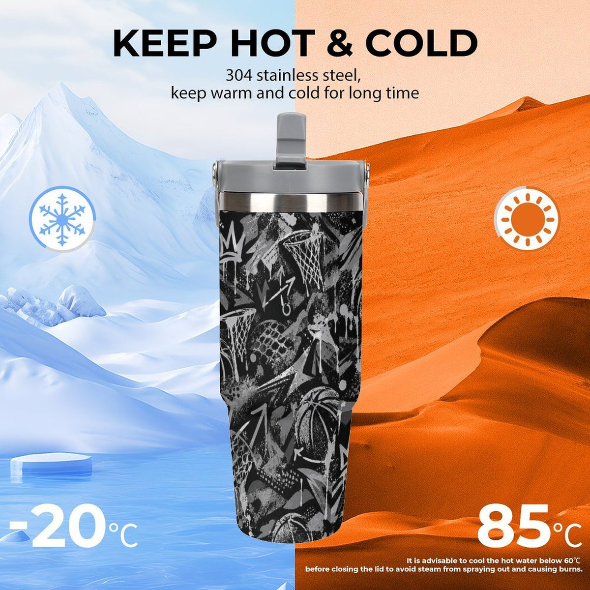 Crown Graffiti Tumbler - Black