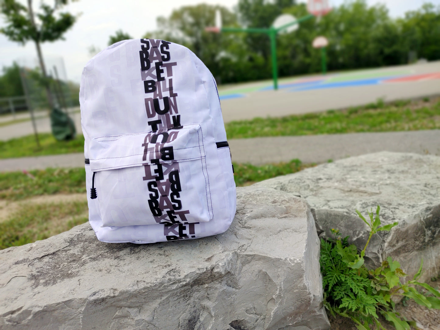 "Court Vision" Basketball Backpack Large -  White