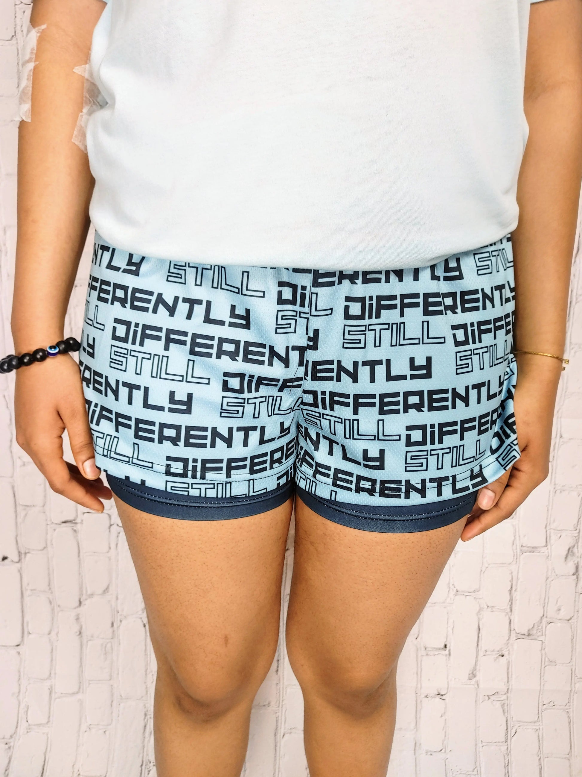 Duntalk "Differently" 2 in 1 Basketball Shorts - Aqua Subliminator