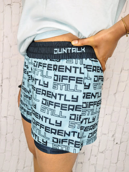 Duntalk "Differently" 2 in 1 Basketball Shorts - Aqua Subliminator