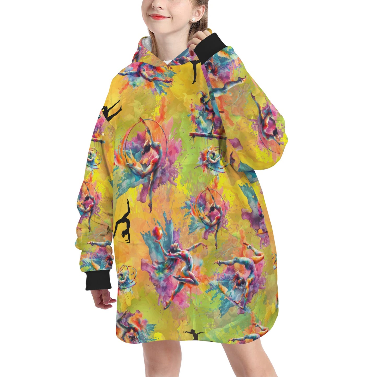 Custom Personalized Hoodie Blanket - Gymnastics