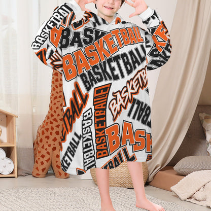 All Caps Blanket Hoodie - White/Orange