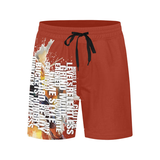 "Paint" Mid Shorts - Red