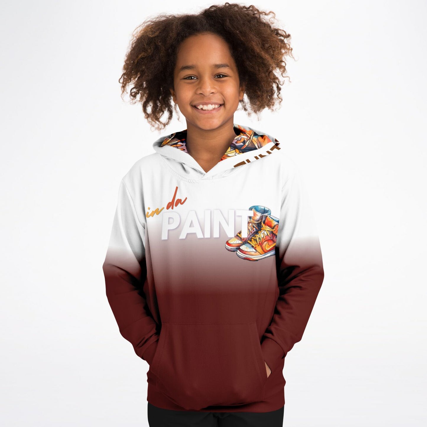 "Fade" Youth Hoodie Burgundy