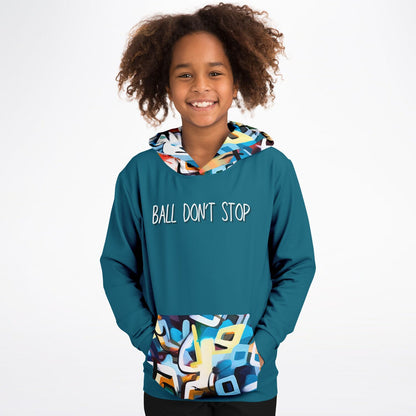 "One Stop" Baskeball Youth Hoodie - Blue