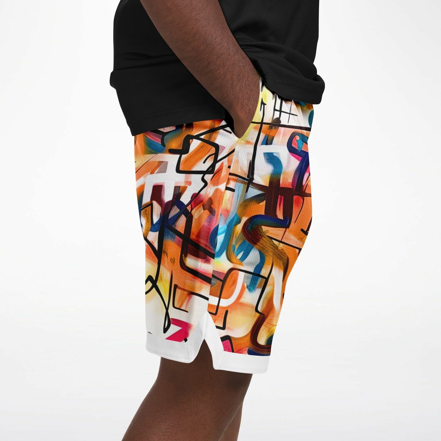 "One Stop" Classic Basketball Shorts - Red