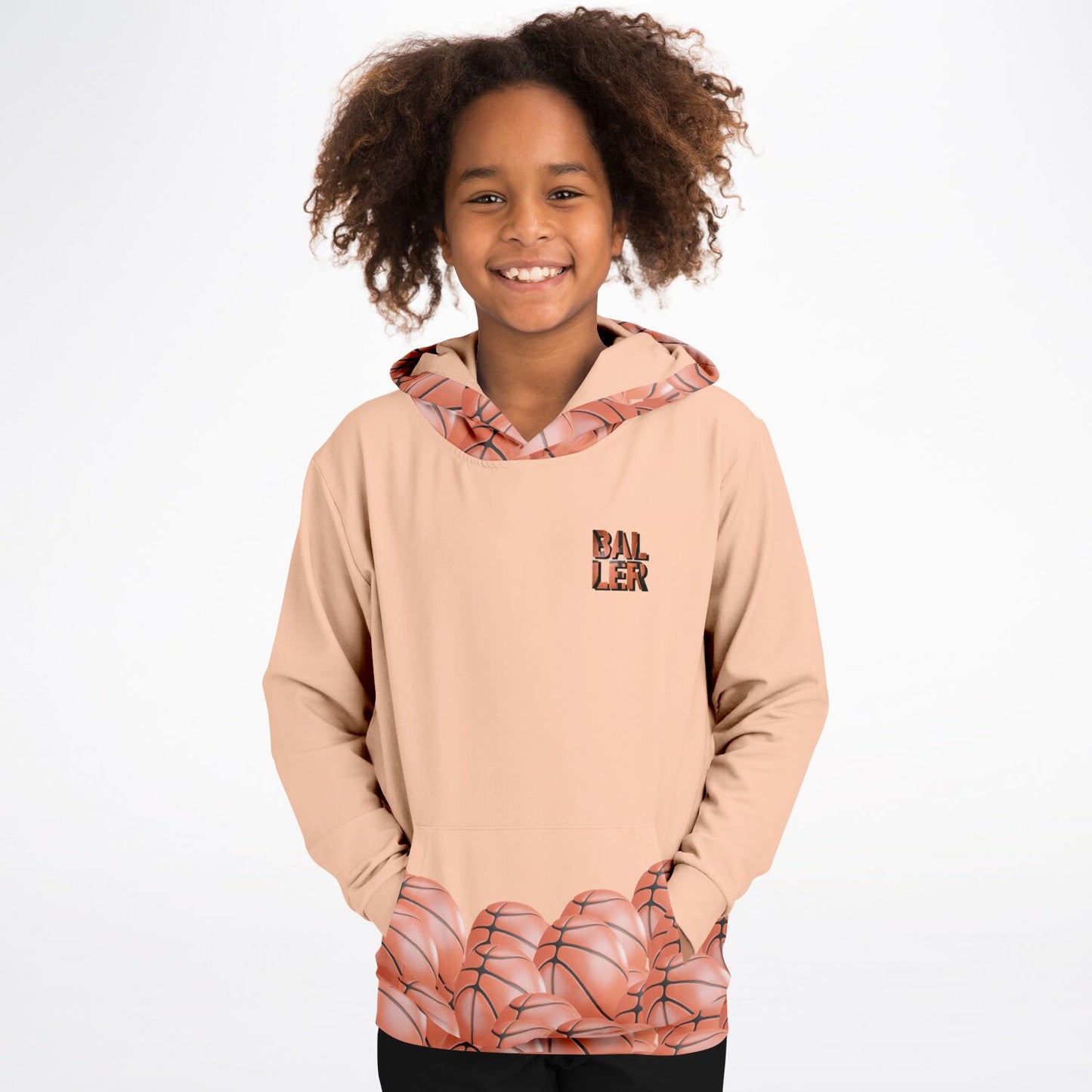 "All Net" Basketball Youth Hoodie - Clay