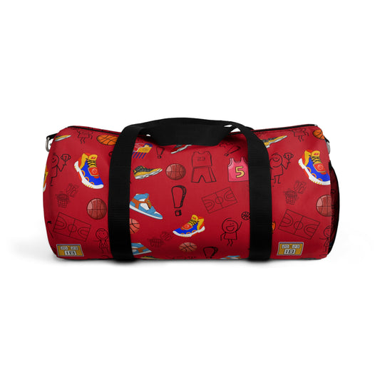 Duntalk "Streetball" Canvas Basketball Duffle Bag - Red