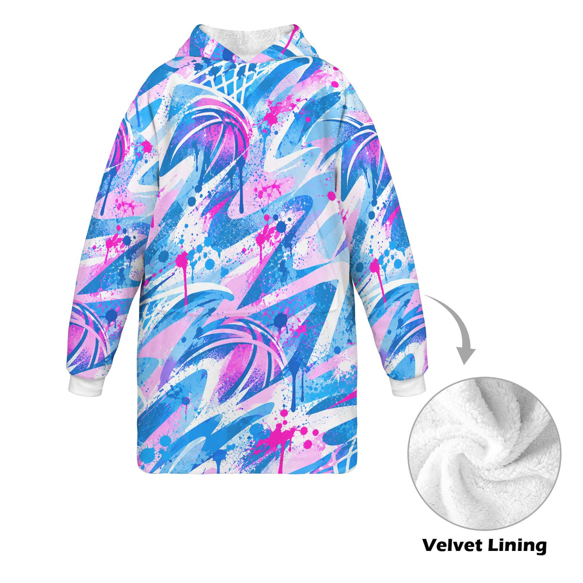 Storm Blanket Hoodie - Blue/Pink