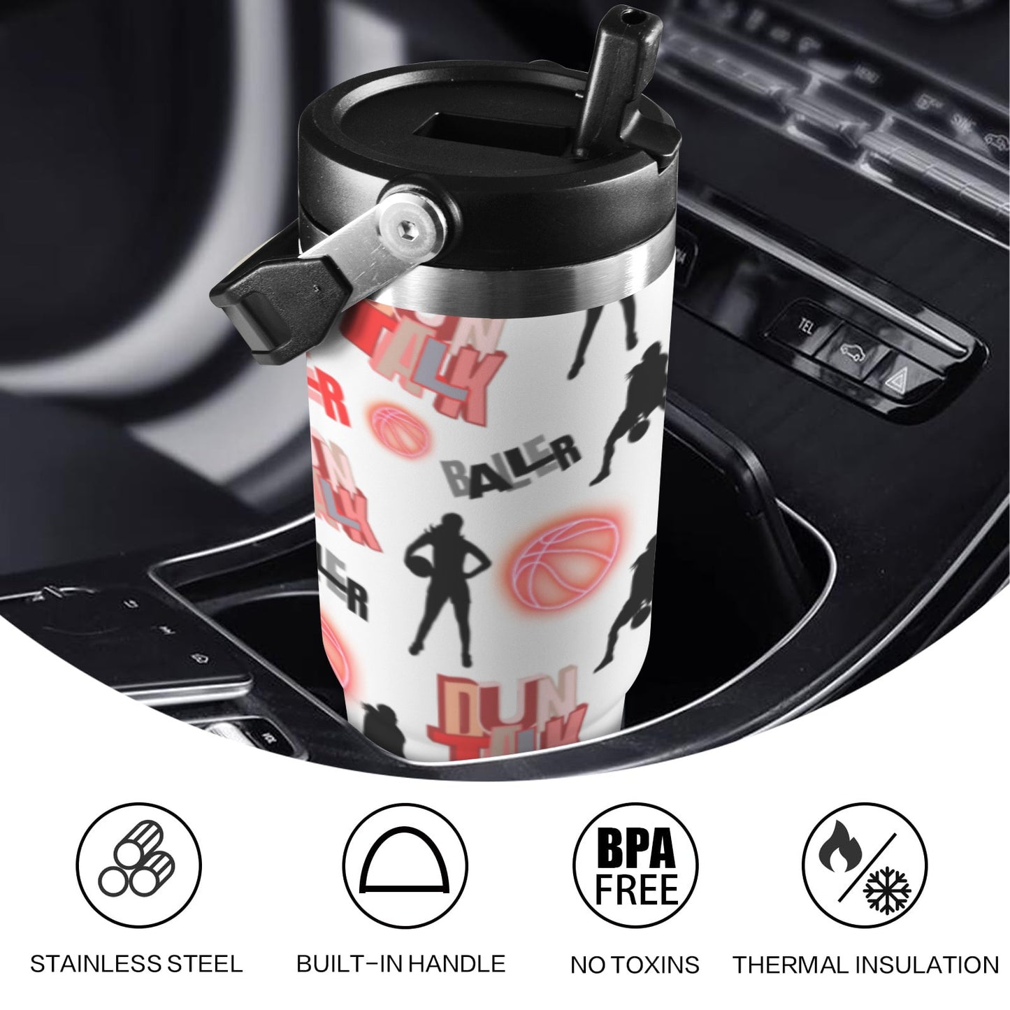 Insulated Water Bottle - Baller White