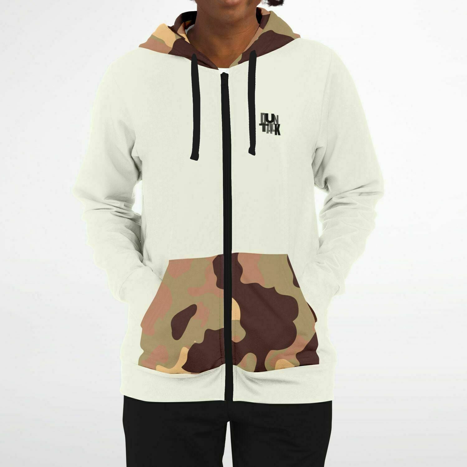 Duntalk "Bench Mob" Basketball Zip-Up Hoodie Jacket - Wine Subliminator