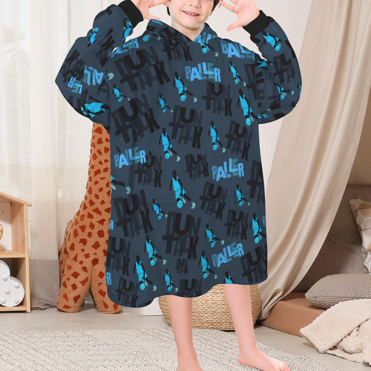 Silhouette Blanket Hoodie - Navy/Blue