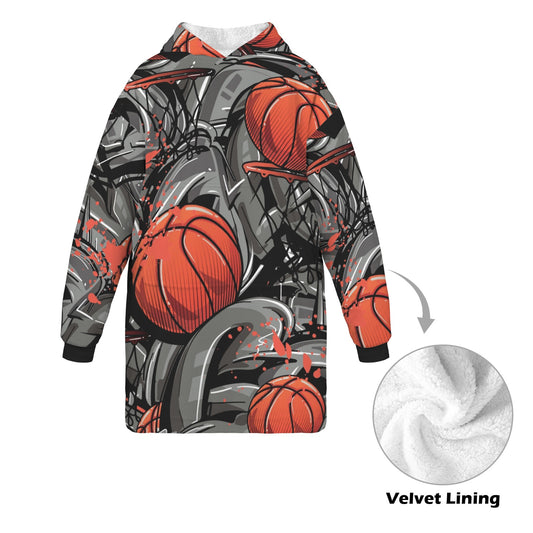 "Timeout" Basketball Hoodie Blanket