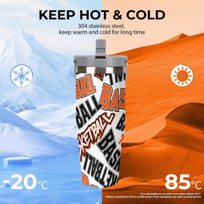 All Caps Tumbler - White/Orange