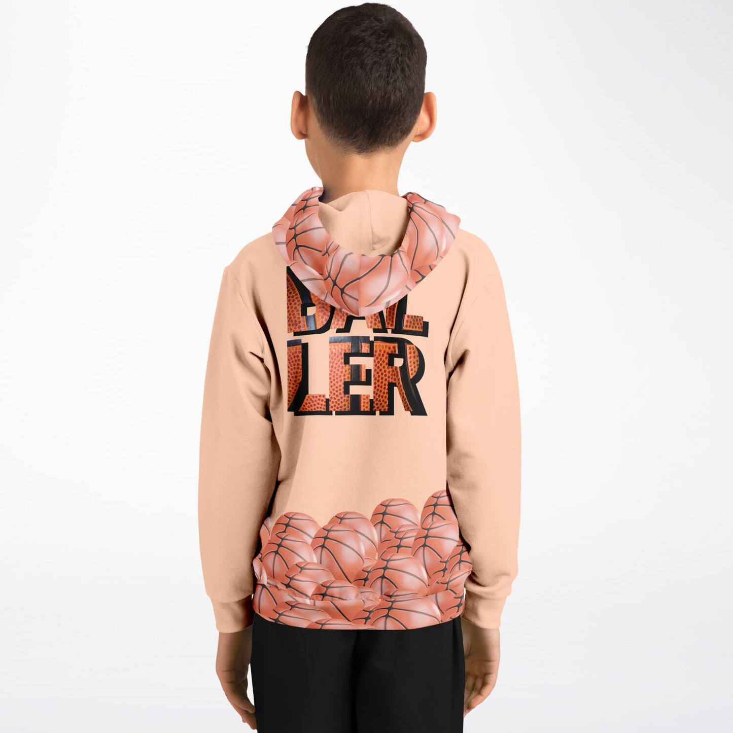 "All Net" Basketball Youth Hoodie - Clay