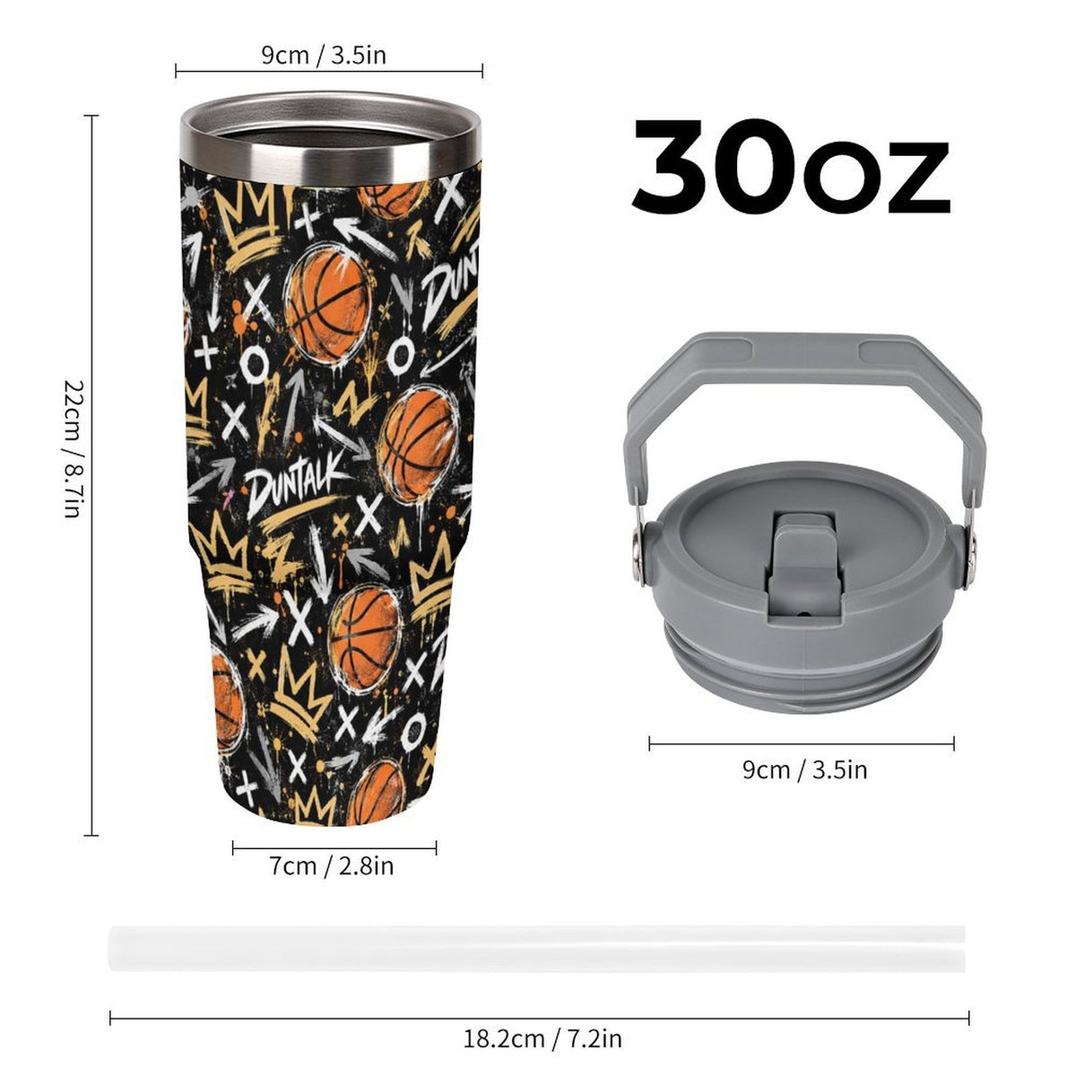 Crown Graffiti Tumbler - Black/Orange