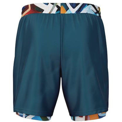 "One Stop" Basketball Unisex 2-in-1 Shorts - Blue