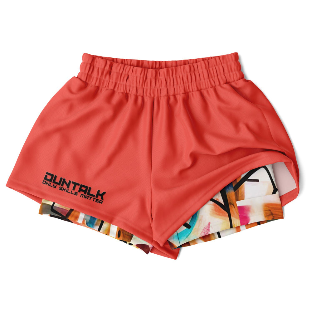 One Stop Women's 2-in-1 Shorts - Red