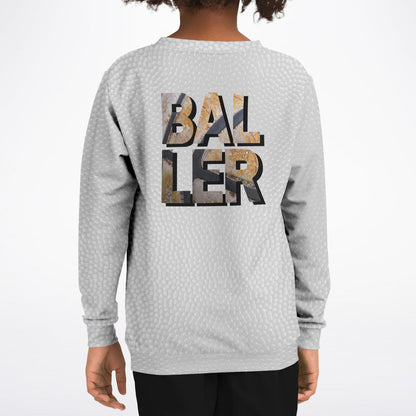 Duntalk "Leather" Basketball Youth Sweatshirt Subliminator