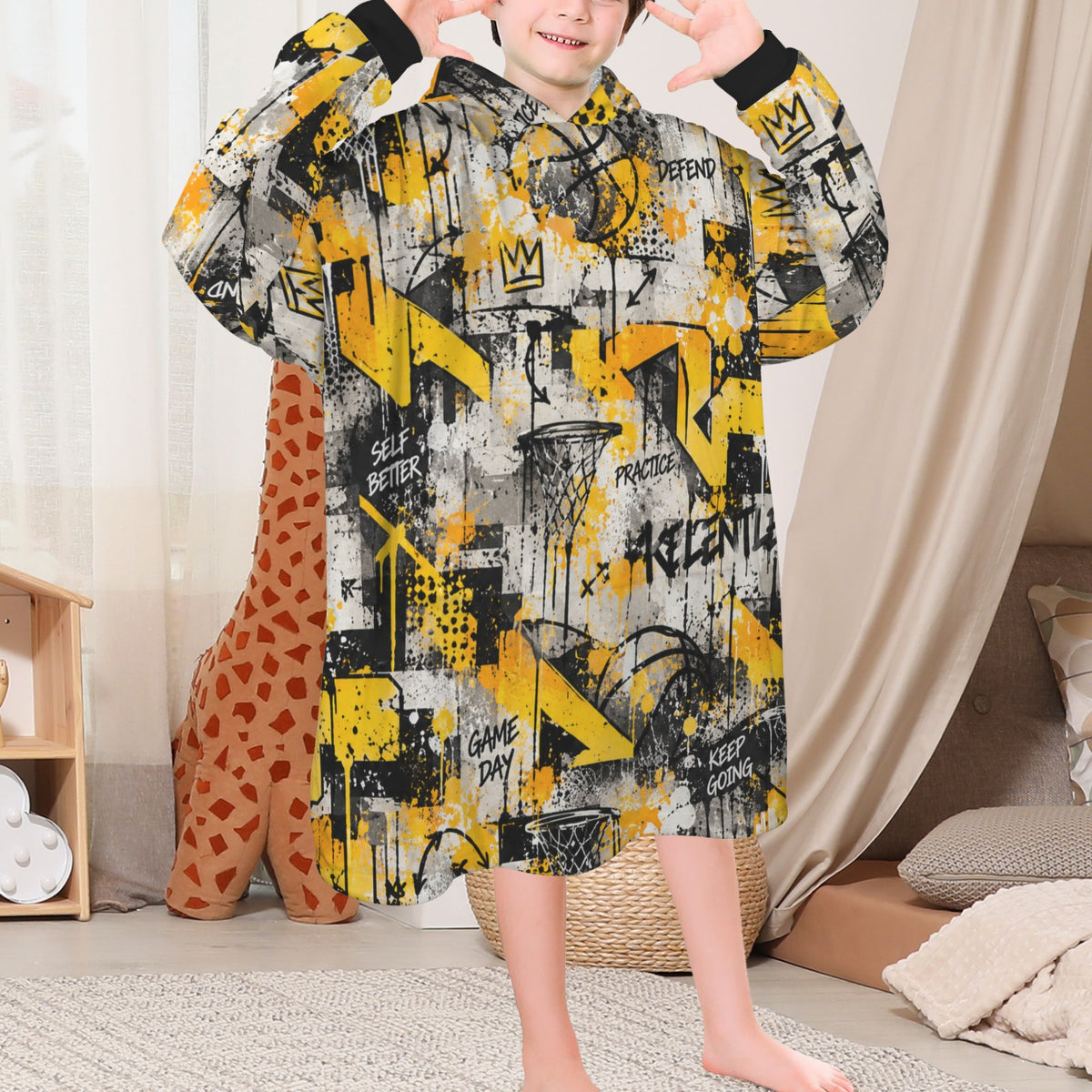 Relentless Blanket Hoodie - Yellow/Grey