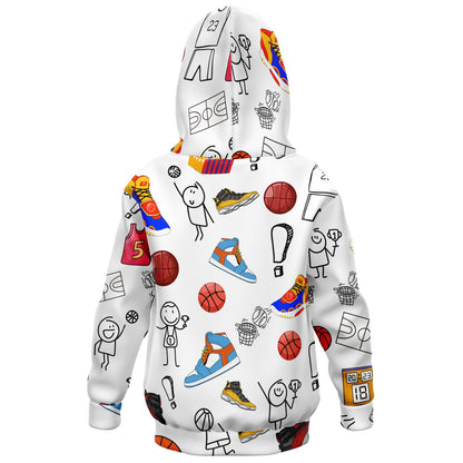 Duntalk "Streetball" Youth Basketball Hoodie - White