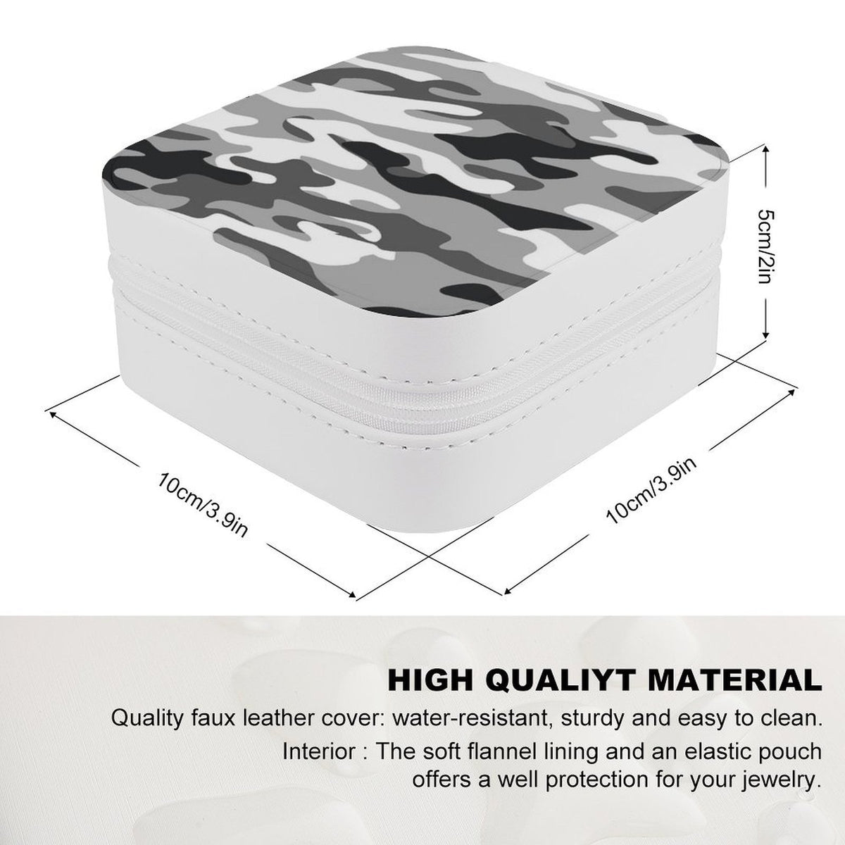Camo Drip Lock Jewelry Box - Grey