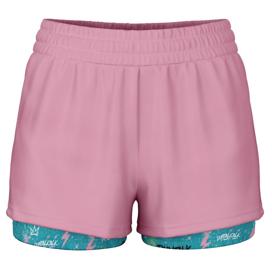 No Off Season 2 in 1 Womens Shorts Reverse Pink